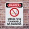 Signmission Diesel Fuel Flammable Danger Sign, Plastic, 7in W x 10in L, 2PK OS-2PACK-DS-P-710-V-1128 - alternate 4